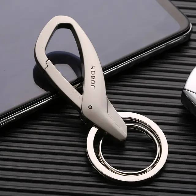 Simple Creative Car Key Waist Hanging Double Ring Nickel Color - Shop at LoveMi