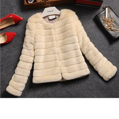 Rabbit Fur Short Fur All matching Top Beige - Shop at LoveMi