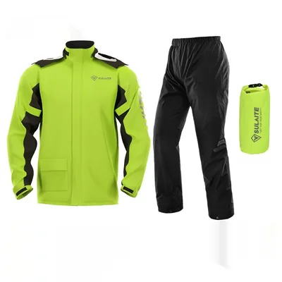 Motorcycle Raincoat Rain Pants Suit Outdoor Riding Green - Shop at LoveMi