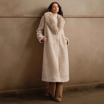 Elegant Trendy Autumn And Winter Casual Faux Fur Coat Camel - Shop at LoveMi