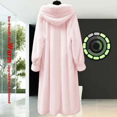 Loose Plus Size Long Leopard Print Fur Coat Light Pink - Shop at LoveMi