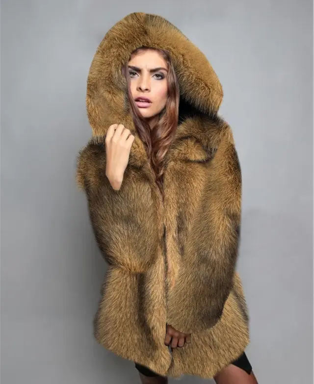 Loose Trendy Mid length Fur Coat - Shop at LoveMi