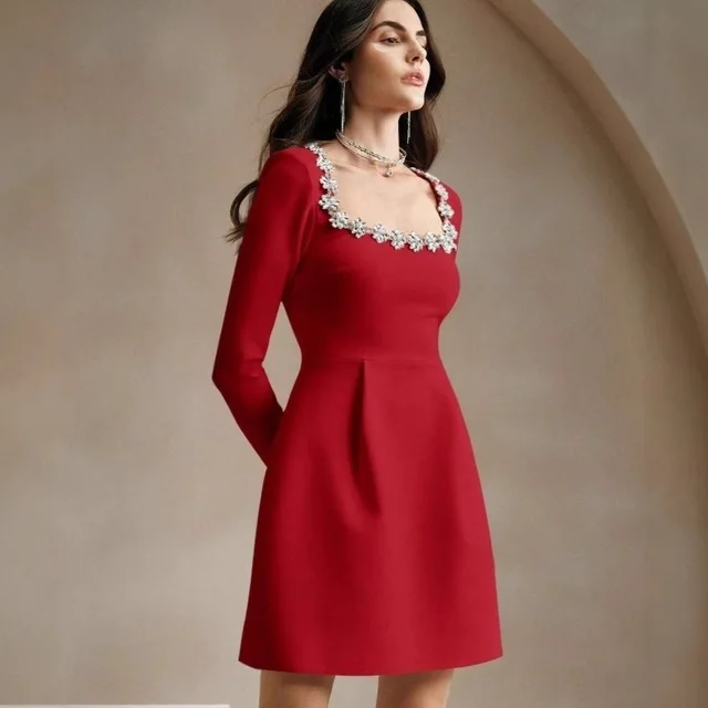 Elegant U collar Fashion Special Dress Women Khaki - Shop at LoveMi