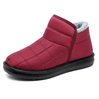 Winter Snow Boots Soft Bottom Lightweight Non slip Fashion Casual Red - Shop at LoveMi