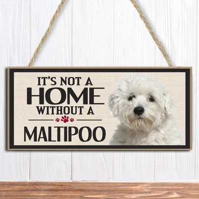 Wooden Dog Pet Hanging Rectangular Decoration 6Style - Shop at LoveMi