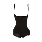Zipper Corset Waist Boxer One-piece Corset For Women - Black