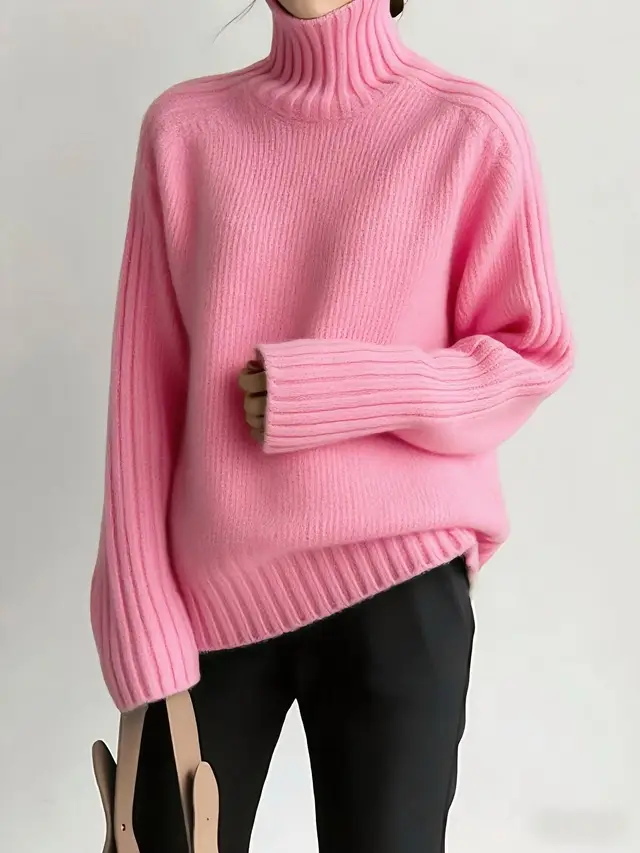 Versatile Simple Fashion Classic Sweater Pink - Shop at LoveMi