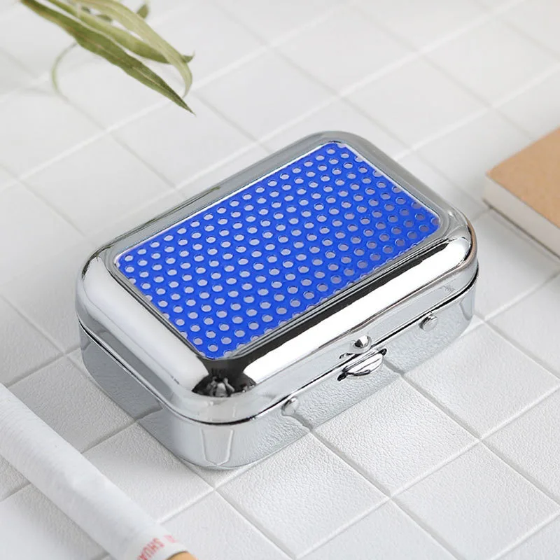 Creative Mini Metal Pocketable Ashtray Car Outdoor Smoking Set Accessories Blue - Shop at LoveMi