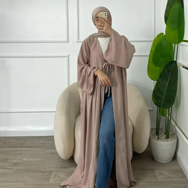 Turkish Di Casual Party Lace up Cardigan Robe Taro Color - Shop at LoveMi