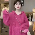 Gentle Soft Nuo Sweater Korean Style Loose And Lazy Style Sweater - Pitaya Color-Xl