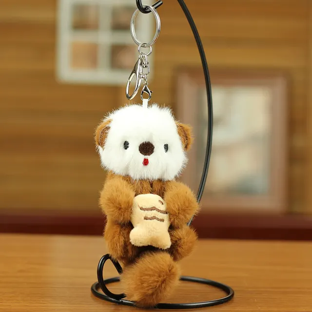 Cute Sea Otter Pendant Plush Toy Fish Cat Doll Hanging Ornament Dark Brown - Shop at LoveMi