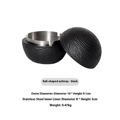 Creative Trend Nordic Instagram Style Large Cement Ashtray Black Silver - Shop at LoveMi