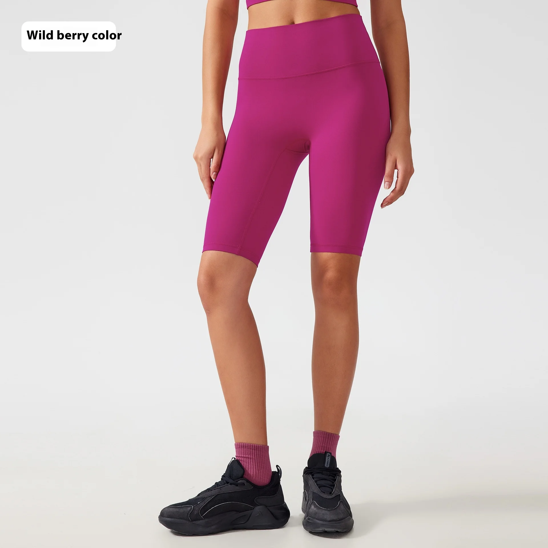 Fitness Yoga Sports Cycling Tight Shorts - Wild Berry Colour