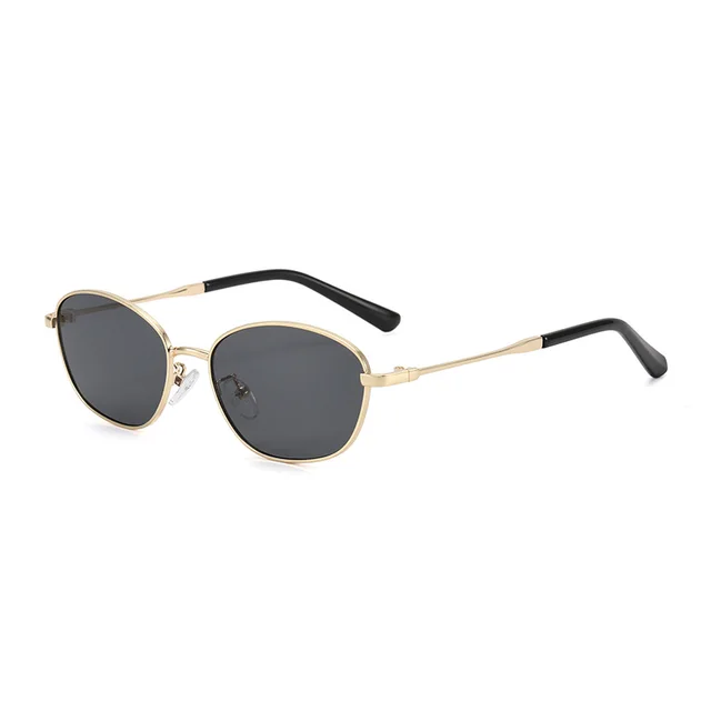 Small Face Metal Sunglasses For Women Gold Frame Gray - Shop at LoveMi