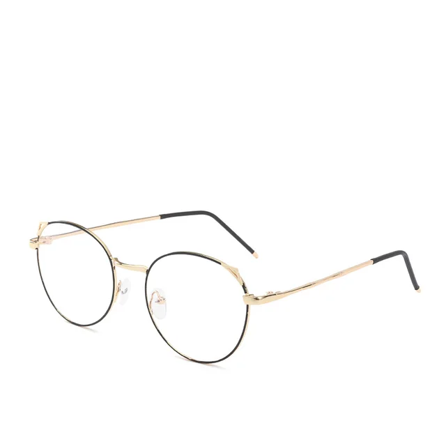 Women's Simple Versatile Personality Round Frame Glasses Frame Gold Dots And Black - Shop at LoveMi