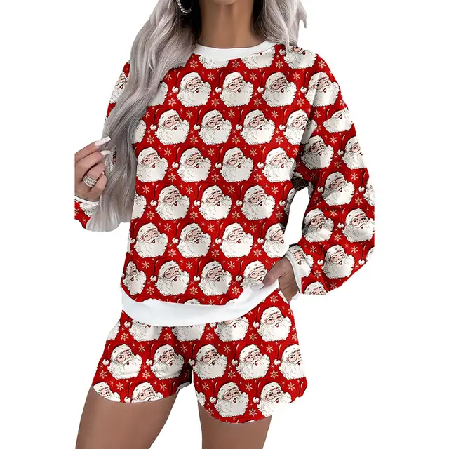 Women's Cute Style Printed Long Sleeve Casual Suit Style C - Shop at LoveMi