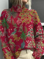 Women's 3D Digital Printing Fresh Cloak Coat Sweater Pullover - 1Color-M - View 1