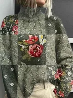 Women's 3D Digital Printing Fresh Cloak Coat Sweater Pullover - 4Color-M - View 1