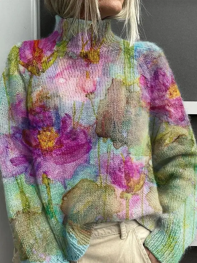 Women's 3D Digital Printing Fresh Cloak Coat Sweater Pullover 8Color - Shop at LoveMi