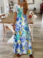 Printed Lace Sleeve Short Sleeve Dress - 2Color - View 1