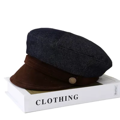 High Sense Maillard Korean Style British Style Military Cap Brown - Shop at LoveMi