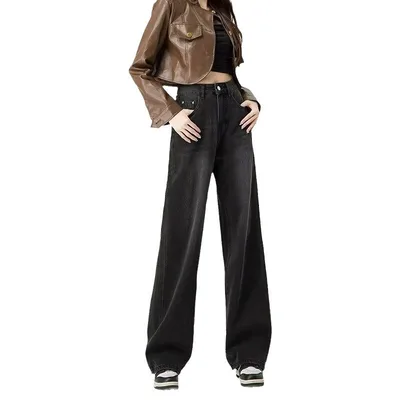 High Waist Loose All match Oversized Long Pants Tide Black - Shop at LoveMi