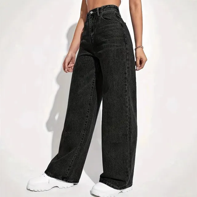Loose Washed out Jeans Retro Fashion Casual All matching Black - Shop at LoveMi
