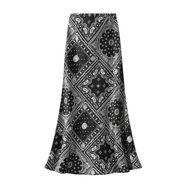 Retro Style Floral Skirt High Waist Slimming Temperament Plaid Waist - Shop at LoveMi