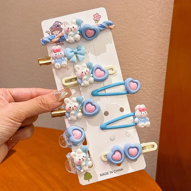 Plastic Hairpin Headdress Flowers Ornament Girls Blue Rabbit - Shop at LoveMi