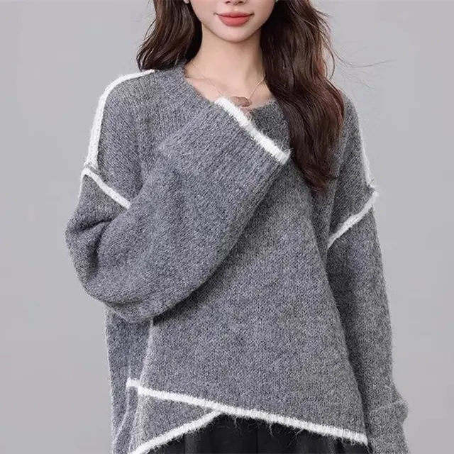 Women's Idle Style Premium Gray Sweater Gray - Shop at LoveMi