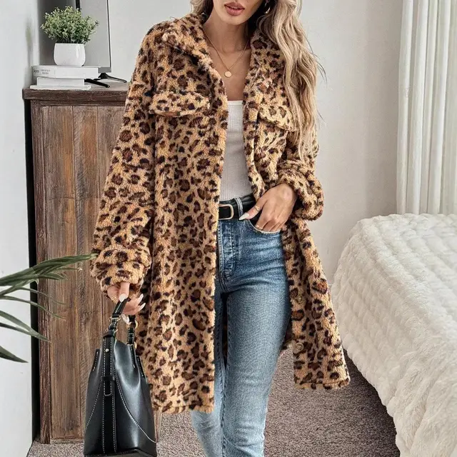 Double sided Plush Casual Cardigan Long Coat For Women Dark Brown - Shop at LoveMi