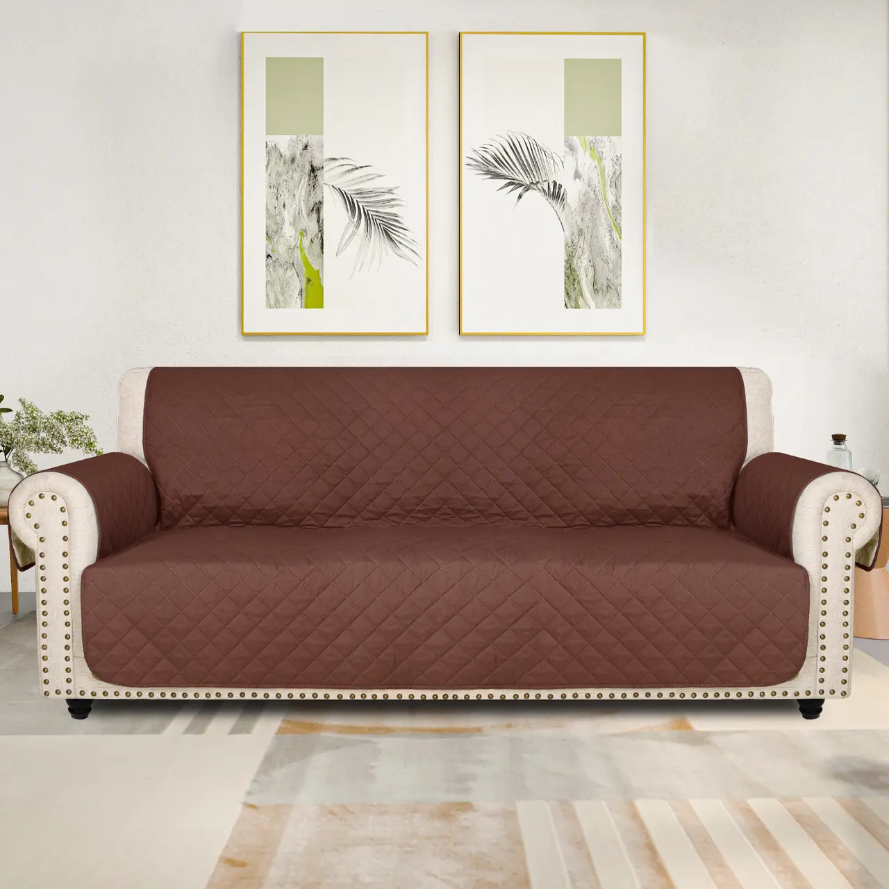 Waterproof Non-slip Pet Sofa Cushion - Brown
