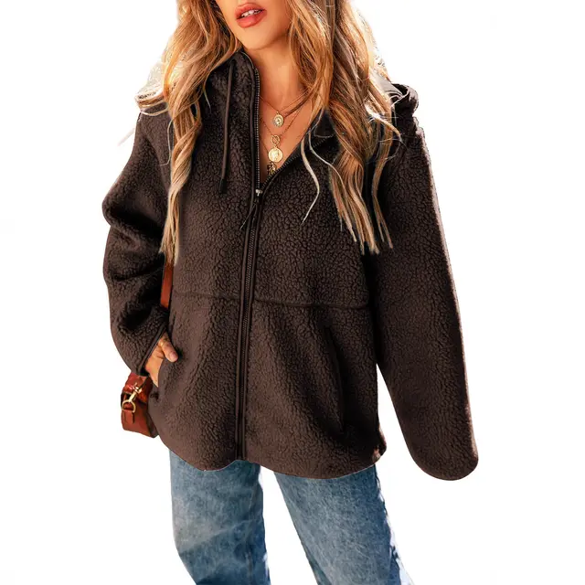 Women's Autumn And Winter Sweater Hooded Jacket Maroon - Shop at LoveMi