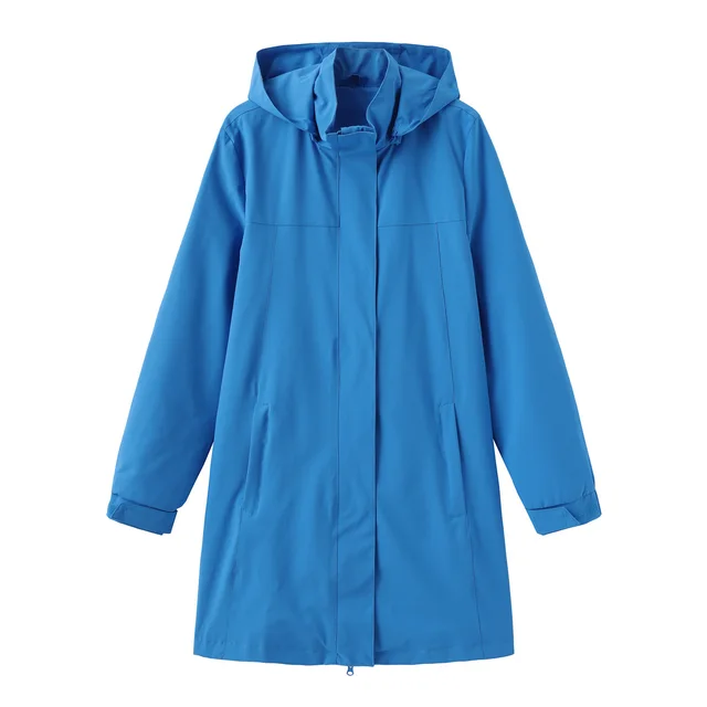 Women's Solid Color Long Sleeve Thin Coat European Size Dream Blue - Shop at LoveMi