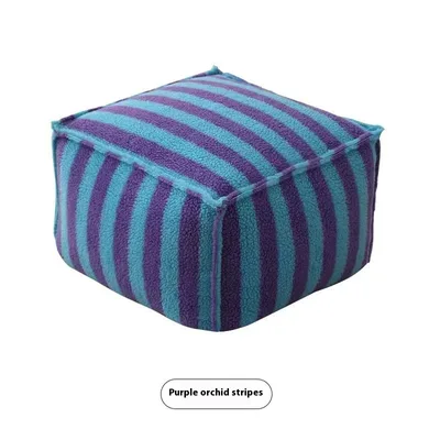 Floor Household Low Stool Cushion Purple Blue Edge Pressing - Shop at LoveMi