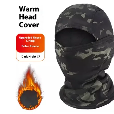 Full Face Mask Camouflage Hood Plus Fleece For Warmth Dark Night Cp - Shop at LoveMi