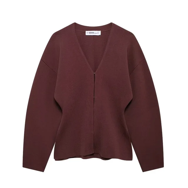 Women's Loose Sleeves Knitted Coat High Waist Knit Mini Skirt Suit Coffee - Shop at LoveMi
