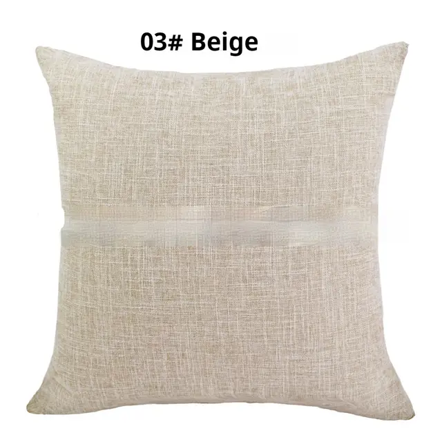 Household Minimalist Linen Linen Solid Color Pillow Cover 03 Beige - Shop at LoveMi