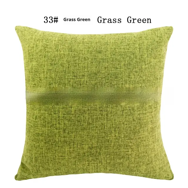 Household Minimalist Linen Linen Solid Color Pillow Cover 33 Grass Green - Shop at LoveMi