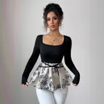 Special-interest Design Floral Skirt Versatile Top - Floral