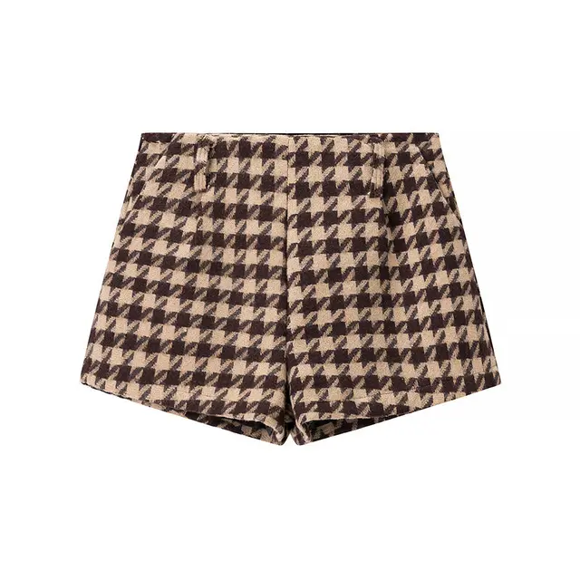 Women's Classic Style Plaid Top Shorts Suit Shorts - Shop at LoveMi