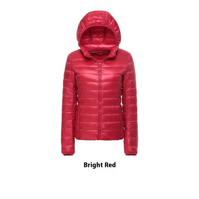 Women's Short Slim fit Lightweight Thin Loose Hooded Coat Red - Shop at LoveMi