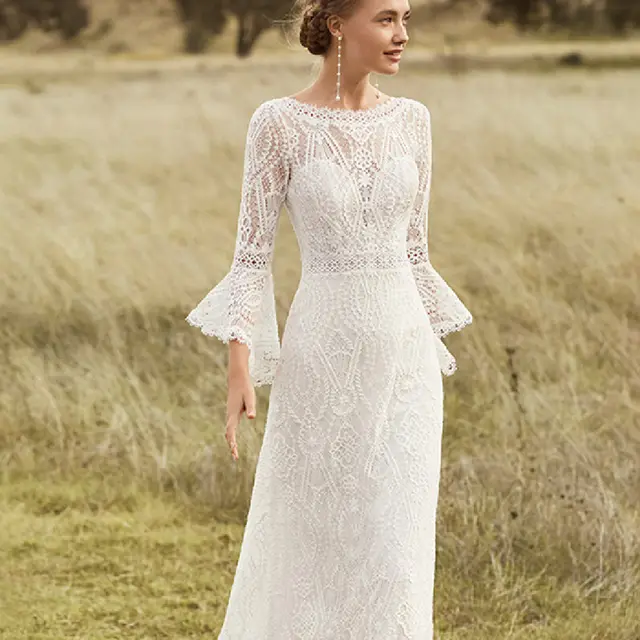 Women's Retro Bohemian Lace Light Wedding Dress Wedding Dress - Shop at LoveMi
