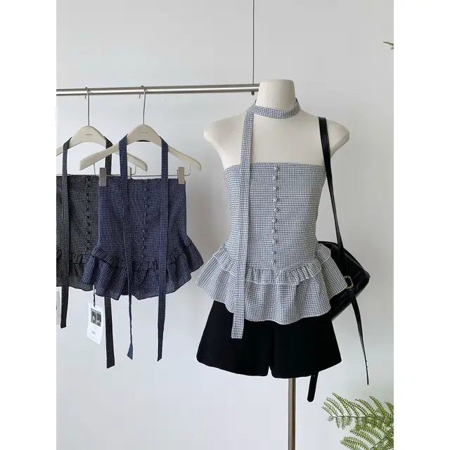 Plaid Camisole Women's Tube Top White - Shop at LoveMi