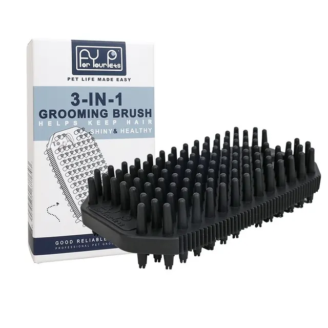 Pet Bath Massage Comb Mo Hair Removal Brush Wet And Dry Dual Use Black - Shop at LoveMi