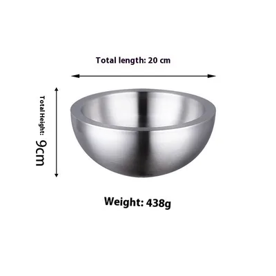 Stainless Steel Fruit And Vegetable Salad Bowl Double Layer 20Cm - Shop at LoveMi