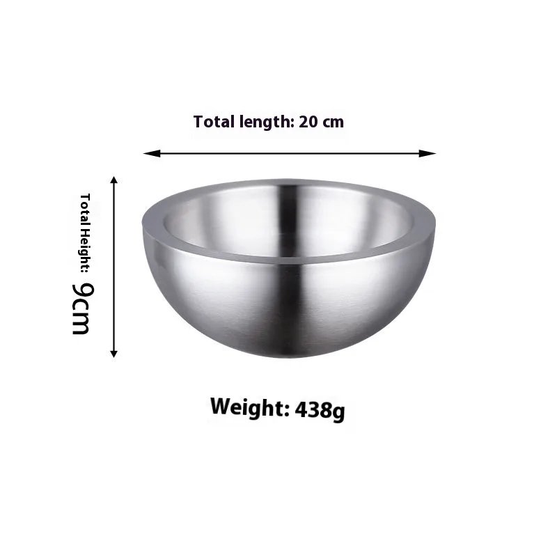 Stainless Steel Fruit And Vegetable Salad Bowl Double Layer 20Cm - Shop at LoveMi