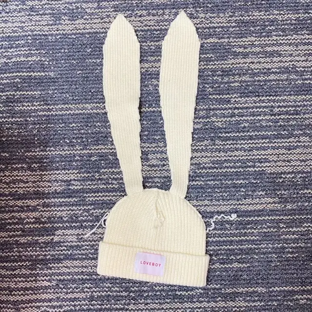 Special interest Design Long Ears Rabbit Knitted Woolen Cap Cute Warm Hat Beige - Shop at LoveMi