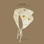 Retro Headscarf Female Triangular Binder Hair Band Artistic Style Toque - Tiny Sunflowers-Adjustable