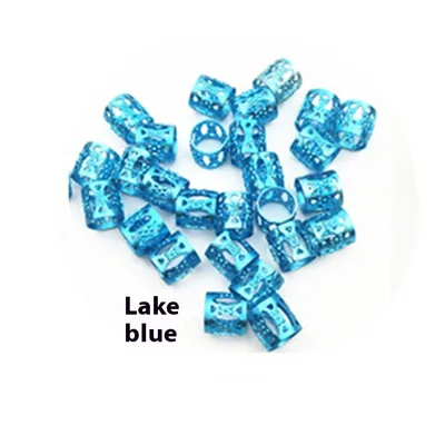Braid Special Hair Ring Hair Clip Flower Bead Tube African Twist Hair Accessories Hollow Ring Hair Beads Lake Blue - Shop at LoveMi